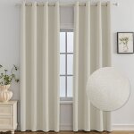 Ystyle rideau occultant lot de 2 140x300 cm rideau thermique isolant anti froid et chaleur beige