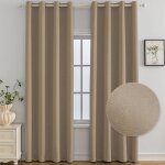 Ystyle rideau occultant lot de 2 140x300 cm rideau thermique isolant anti froid et chaleur caf clair ...