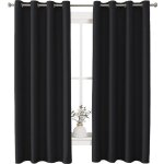 Ystyle rideau occultant effet lin lot de 2 140x240 cm rideaux thermique salon phonique noir
