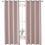 Ystyle rideau occultant effet lin lot de 2 140x240 cm rideaux thermique salon phonique rose