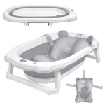 Yuenfong baignoire pliable pour b�b� avec coussin de bain ergonomique antid�rapante pour nouveau - n� ...