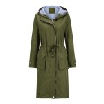 Yunclos parka femme imperméable respirante capuche longue coupe slim long trench - coat vert Yunclos parka femme imperméable respirante capuche longue coupe slim long trench - coat vert