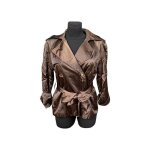 Zara manteau femme court avec ceinture lgant tendance confortable marron taille l