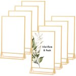 Zayho - lot de 8 cadres photo dors double face - 10 x 15 cm - en acrylique dor - porte - cartes de ...