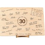 Zayho - carte anniversaire 30 ans bois. cadeau original joyeux anniversaire et mariage numro 30 livre ...