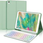 Zayho - coque clavier pour ipad 9 / 8 / 7me gn 10. 2 pouces - azerty franais clavier rtroclair ...