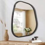 Zayho - irrgulier en bois encadr miroir mural moderne asymtrique unique miroir suspendu artistique ...