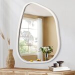 Zayho - irrgulier en bois miroir mural encadr moderne ovale asymtrique unique miroir suspendu artistique ...