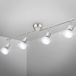 Zayho - plafonnier 4 spots pivotants & orientables 4 ampoules led 5w gu10 barre spots plafond salon salle ...