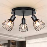 Zayho - plafonnier industriel spots et rails de spots noir rampe spot avec douille e14 barre de spot ...