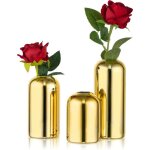 Zayho - vase verre doré petit: set of 3 vases À fleurs centre de table de mariage en vrac vase doré pour ... Zayho - vase verre doré petit: set of 3 vases À fleurs centre de table de mariage en vrac vase doré pour ...