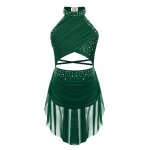 Zdhoor enfant fille justaucorps danse patinage artistique strass sans manches - robe danse classique ...