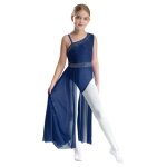 Zdhoor enfant fille robe danse lyrique - strass - bleu marine - robe justaucorps danse classique - dancewear ...