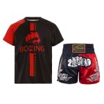 Zdhoor enfant garon short de boxe - avec tee shirt - short kick boxing - short sport de combat - short ...