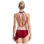 Zdhoor femme justaucorps gymnastique frang� strass leotard sans manches