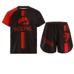 Zdhoor garon enfant ensemble short de boxe tee shirt de sport combat kick boxing short muay thai mma ...