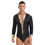 Zdhoor homme justaucorps gymnastique danse latine strass brillant ensemble danse latine tango samba rumba ...