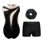 Zdhoor justaucorps gymnastique fille sans manches strass