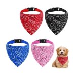 Zeaicos 4pcs bandanas pour chiens ajustable bandana chien collier animaux foulard triangle pour chiot ...
