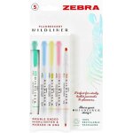 Zebra mildliner creative surligneur marqueur - double extrmit - fluorescent lot de 5 en carton