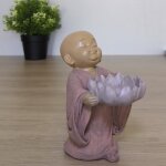 Statuette bouddha bougeoir ? porte bougie chauffe - plat - ide cadeau zen ? haut: 13cm ? couleur beige ...
