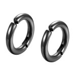 Zense - boucles doreilles noires homme anneaux sans perage ze0075