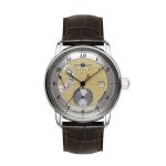 Zeppelin friedrichshafen 8590 - 5 ? montre automatique homme 42mm cadran jaune bo�tier acier bracelet ...