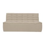 Zeyna - canapé 2 places modulable en tissu taupe Zeyna - canapé 2 places modulable en tissu taupe