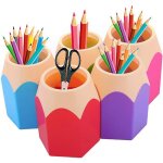 Zhan - lot de 5 pots � crayons de couleurs assorties vase � stylos porte - crayons porte - pinceaux de ...