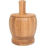 Zhan - ensemble mortier et pilon en bambou avec couvercle - moulin � �pices - ustensiles de cuisine pour ...