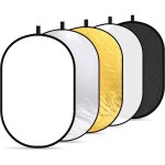Zhan - neewer réflecteur de lumière pliable 5 en 1 60x90cm 24x36 pouces doré argent noir blanc translucide ... Zhan - neewer réflecteur de lumière pliable 5 en 1 60x90cm 24x36 pouces doré argent noir blanc translucide ...