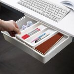 Zhan - tiroir de bureau autocollant ? tiroir de bureau suspendu ? pour bureau cachette maison �cole (grand) ...