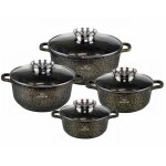 Zilner ensemble de casseroles 8 pi�ces avec rev�tement en c�ramique marbr�e ensemble de casseroles batterie ...