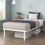 Zinus noah lit 1 personne - lit 90x190 cm - cadre de lit en mtal avec des lattes mtal - lit pliable ...