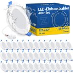 Zizzler lot de 40 spots led encastrables extra plat blanc chaud 3000k ip44