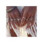 Zoestar lot de 12 bagues de phalange en argent style bohme vintage pour femme et fille jantes