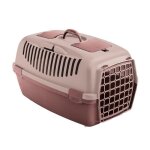 Zolux gulliver cage de transport - pour chat et chien de 6  8 kg - 55 x 36 x 35 cm - brun ros