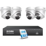 Zosi 4k poe kit vid�o surveillance 5mp 3k cam�ra poe avec nvr 8ch 4k 2tb hdd audio bidirectionnel et ...