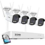 Zosi 4mp kit cam�ra surveillance wifi sans fil avec nvr 8ch 1 to hdd d�tection de personne et v�hicule ...