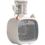 Zree ventilateur rafrachissant  eau usb - mini climatiseur de bureau avec brumisation led turbo - blanc ...