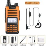 Zs10122 - baofeng walkie talkie uv13 pro 10w puissant. double bande uhf - vhf uv 13pro avec cble type ...