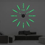 022 lumineux 3d 51 pouces (130 cm) grande horloge murale 3d lumineuse classique horloge numrique autocolla ...