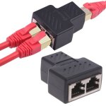 1  2 faons lan cble rseau ethernet femelle splitter adaptateur connecteur noir