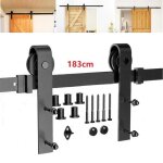 1. 83m tringle rail porte coulissante suspendu systme de voie roue de poulie de rail de porte suspendu ...