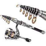 Canne  pche en mer au carbone - portable - 1. 8m - 8 sections - noir