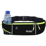 1 ceinture de course avec 2 poches zipp�es et porte - bouteille deau r�glable pour marathon jogging randonn�e ...