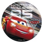 Disque azyme cars 3 d�co g�teau 20cm rouge bordeaux