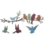 1 ensemble m�tal oiseaux mur art oiseaux branche d�coration murale tenture feuille fer arbre sculpture ...