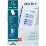 Pochettes perforées - stop doc - a4 - 100 unités - polypropylène lisse - transparent et bleu Pochettes perforées - stop doc - a4 - 100 unités - polypropylène lisse - transparent et bleu