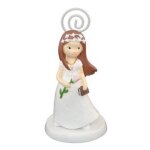 Figurine communiante fille en r�sine 10. 5 cm - chaks - ref / 80188 - blanc - communion